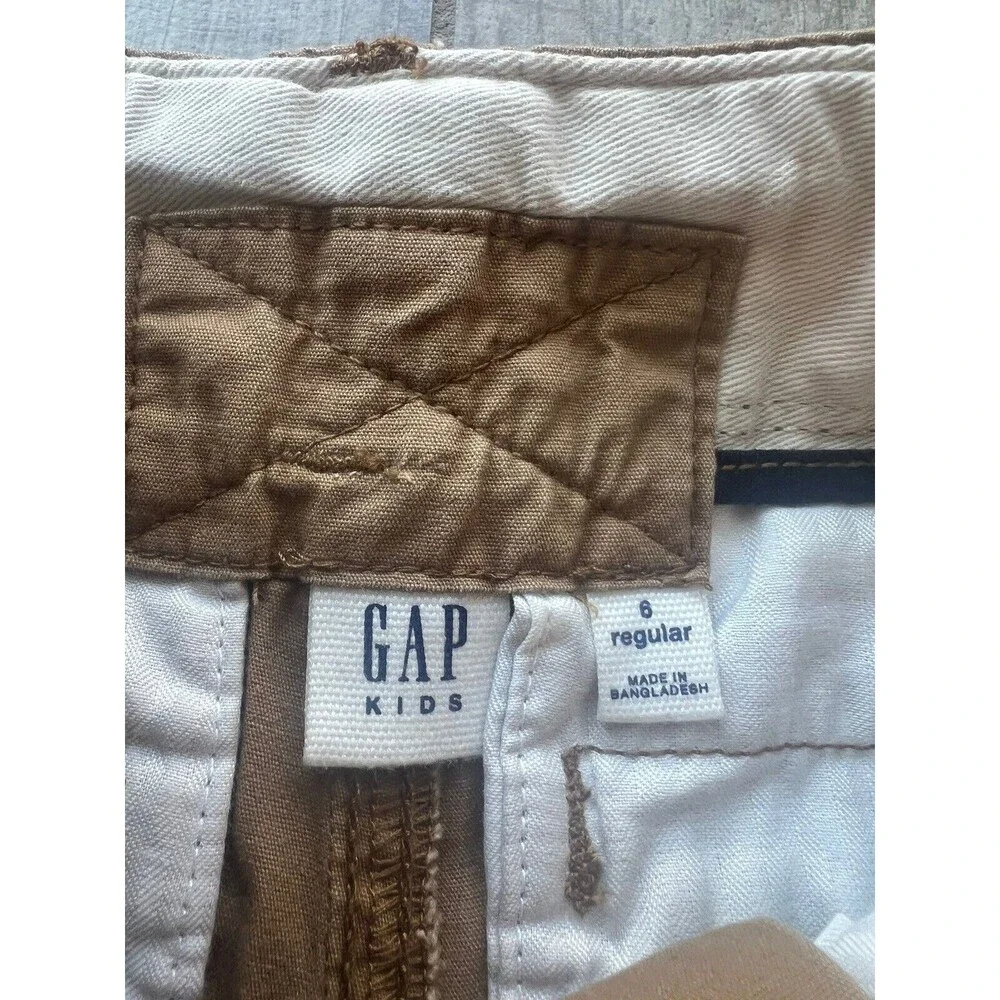 GAP Kids Boys Cargo Shorts Khaki Tan Caramel Casual School Everyday 6 Regular